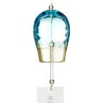 ガラス風鈴　斜め縞模様　青 (F-753