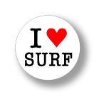 缶バッジ CBIL039 I LOVE SURF サーフ