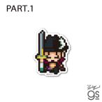 全40種 ピクセルワンピース ミニサイズ ONE PIECE ドット絵 アニメ キャラクターステッカー OPXS1 gs 公式グッズ