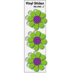 SK089 レトロフラワーステッカー greendot