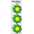 SK092 レトロフラワーステッカー green