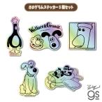 5種セット ウォレスとグルミット ホログラムステッカー アニメ 映画 可愛い スマホ 犬 イギリス キャラクター gs 公式グッズ WGTSET04