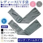 アームタイプ ロング丈 綿100％ UV手袋 掌全面すべり止め付き 内側メッシュ レディース アームカバー UV対策 紫外線対策 日焼け予防 日焼け止め 運転
