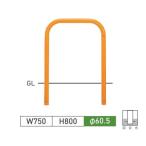 ショッピングバリ 車止めポール帝金バリカー横型スチール(鉄)製固定式Y82-A