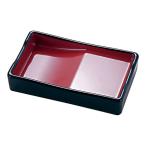 福井クラフト箸置き付長角醤油皿黒内朱