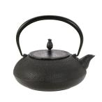 南部鉄瓶 平丸アラレ 鉄蓋 黒