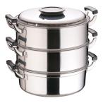 桃印18-0丸型蒸器 29cm 3段