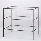 【メーカー直送】杉山製作所 KEBIN セレクト 3段ガラステーブル サンドブラック塗装 T-2163-A 39878054