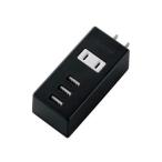 Yahoo! Yahoo!ショッピング(ヤフー ショッピング)USB付き電源タップ 直挿し USB×3ポート（合計2.1A） AC×1個口 縦向き 黒 MOT-U05-2132BK エレコム