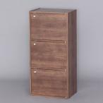 アイリスオーヤマ カラーボックス 3段 幅41.5×奥行29×高さ88cm ブラウン ドア付 CX-33D