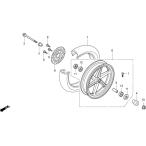 HRC H a-rusi- передний ho дельфин la-NSF100 NSRmini HONDA Honda axle цвет колесо относящийся подвеска 