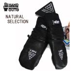 ショッピングミトン ハンドアウト グローブ ミトン NST コラボ HAND OUT   NATURAL SELECTION Mittens レザー ブラック スノーボード スキー グローブ 手袋