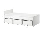 [IKEA/ Ikea / почтовый заказ ]SLAKT потертость kto кроватная рама место хранения box 3 шт имеется, белый,90x200 cm[3](09386074)
