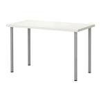 IKEA/ Ikea LINNMON/ADILS стол, высокий блеск белый, серебряный цвет 