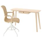 [IKEA/ Ikea / почтовый заказ ]LISABO Lee сабо -/ STIGBYGEL стойка gbi гель стол &amp; стул, пепел материал .. доска бежевый / белый [II](89617669)