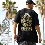 ACE FLAG Tシャツ 半袖 大きいサイズ ビッグシルエット エースフラッグ かっこいい ペイズリー バンダナ柄 定番 金プリント ヒップホップ ダンス ストリート系