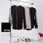 エピトミ EPTM ロンT ロングスリーブTシャツ 長袖 メンズ 大きいサイズ b系 かっこいい おしゃれ 袖ロゴ 袖プリント チェッカーフラッグ ブロックチェック