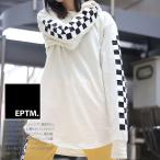 エピトミ EPTM ロンT ロングスリーブTシャツ 長袖 メンズ レディース 大きいサイズ b系 かっこいい おしゃれ 袖ロゴ 袖プリント チェッカーフラッグ