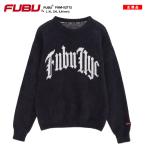 FUBU ニット セーター 長袖 ウール 春秋冬用 黒 大きいサイズ フブ 編み物 ギフト 贈り物 トップス おしゃれ オールド文字 ふわふわ ビッグシルエット b系