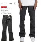 mnml デニム ジーンズ 大きいサイズ ミニマル ジーパン Gパン パンツ スリム 無地 フレアパンツ フレア ブーツカット フレアジーンズ 切り替え ラインパンツ