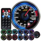 AUTOGAUGE オートゲージ 812(プレミアムシリーズ)  水温計 60mm 日本製モーター仕様 クリアレンズ ワーニング ピーク機能 256色 リモコン付 追加メーター