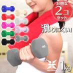 ダンベルセット 1kg 2個セット 合計2kg 全8色 女性 滑りにくいゴム素材 ダンベル カラフル 女性 鉄アレイ エクササイズ ダイエット 筋トレ フィットネス