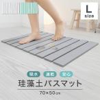 珪藻土バスマット 折りたたみ 速乾 吸水 薄型 アスベスト不使用 滑り止め付き 洗面所 脱衣所 バス用品 Lサイズ