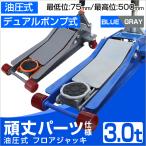 ガレージジャッキ 3t 低床 フロアジャッキ  油圧 車 ジャッキ デュアルポンプ式 ローダウン対応 スチールガレージジャッキ スチール ローダウン車