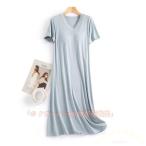 ネグリジェ パジャマ ワンピース カップ付き 半袖 ロング丈 Welina（株） 夏 ルームウェア ロングTシャツ風 可愛い 外着もOK 春夏 部屋着