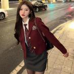 韓国 制服 ブレザー ワインレッド タイトスカート Welina（株） 卒業式や入学式にぴったりなスタイリッシュな制服セット