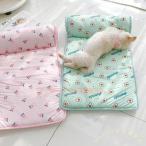 ひんやり冷却ペットマット　接触冷感で涼しい　滑り止め付きWelina（株）　犬猫用　小型〜大型対応　夏ベッド　熱中症対策　枕付きペットシート