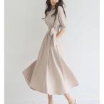シャツワンピース レディース 夏 きれいめ ラップワンピ 半袖 Welina（株） Vネック Aライン 韓国風 大人 通勤 OL 30代40代50代 体型カバー 上品