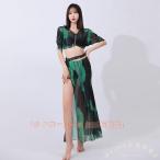  Berry танцевальный костюм выставить V шея украшен блестками × гонки Welina( АО ) длинный длина разрез юбка сетка & принт модный урок надеты Mai шт. тоже ...