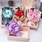 ソープフラワー 花束 ボックス＆紙袋付き ７輪 Welina（株） 枯れない香りブーケ 母の日・誕生日・記念日に かわいいギフト