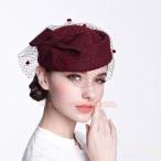 トーク帽カクテルハットベール付きフォーマルウェディングヘッドドレス髪飾りWelina冠婚葬祭ミニハットエレガントヘアアクセサリー女子会パーティー写真映え