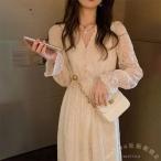ロングワンピース パーティードレス 総レース Vネック マキシ丈 Welina（株） 結婚式 お呼ばれ 二次会 披露宴 30代40代 上品 きれいめ レディース