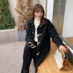 ダッフルコート レディース ロング丈 中綿入り 大きいサイズ Welina 黒ブラック LL〜5L対応 ラグラン袖で動きやすい 冬の防寒アウター