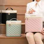 かわいいメイクボックス 鏡付き大容量コスメバッグ Welina（株） 持ち運び便利 化粧品/メイク道具収納に 収納ボックス兼化粧ポーチ おしゃれメイク収納