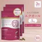 エクオール サプリ×3袋【日本初・医師監修/製薬会社開発】 えんどう豆由来 5mg リポソーム鉄 GABA 乳酸菌 栄養機能食品 鉄分 無添加 60粒