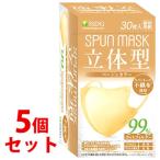 《セット販売》　医食同源ドットコム isDG 立体型スパンレース不織布カラーマスク ベージュ (30枚)×5個セット 個別包装 SPUN MASK 防災