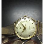 エレクション 1950年代 ヴィンテージ グランプリ シルバー ひし形&amp;飛びアラビア ドットミニッツ 33mm メンズ 手巻き 時計 金張り SSバック