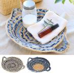 TMC раунд jute Denim tray L 14225-810 мелкие вещи класть 