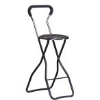  складной стул (4 ножек комплект черный × черный ) ширина 35cm сделано в Японии steel труба 