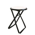  складной стул (6 ножек комплект белый × черный ) ширина 32cm сделано в Японии steel труба 