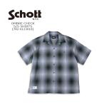 Schott Schott OMBRE CHECK S/S SHIRT [782-6123010] on пятно проверка рубашка с коротким рукавом искусственный шелк × полиэстер мотоцикл Biker [\19,800]