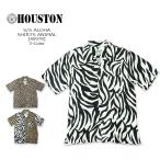 HOUSTON(hyu- камень ) ALOHA S/S SHIRT[40978]ANIMAL короткий рукав гавайская рубашка леопардовая расцветка Zebra рисунок мужской American Casual лето Vintage искусственный шелк 