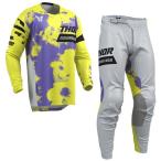 M/32インチ MXウエア 上下セット THOR LAUNCH BLEACH グレー/アシッド ジャージ&パンツ モトクロス 正規輸入品 WESTWOODMX 26