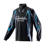 がまかつ 2WAYプリントジップシャツ(長袖) GM3734 ブラック×ブルー サイズLL ※メーカー在庫は完売カラーです。