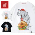 DOMDOM×GSC USA/C 天竺 味噌ピー チキンバーガーゾウBIG TEE 送料無料 アウトドア キャンプ ユニセックス 半袖 コラボ DOMDOM go slow caravan ドムドム