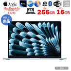 【中古パソコン】Apple MacBook Air 13.6inch MC6T4J/A A3240 2025 TouchID [Apple M4 10コア 16GB SSD256GB 無線 BT カメラ 13.6型 Sky Blue 純箱 ] ：良品